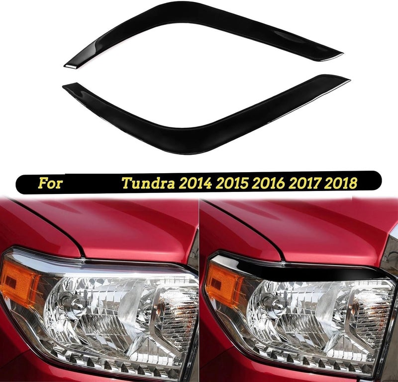 Vuzmode Gloss Black Headlight Eyebrow Stickers for Toyota Tundra - Image 5