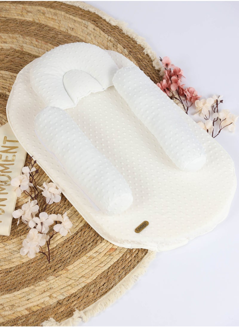 FUN MOMENT - Portable mattress with barriers and pillow for newborns 75×42cm - Image 1