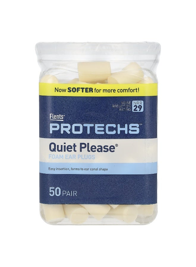 Flents Flents, Protechs, Quiet Please, Foam Ear Plugs, 50 Pair  - Image 1