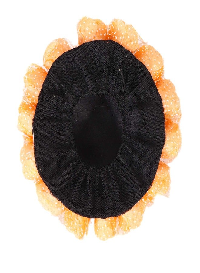 Honbon Artificial Bun Hair Accessories For Girls/Women, Orange, Medium - Image 4