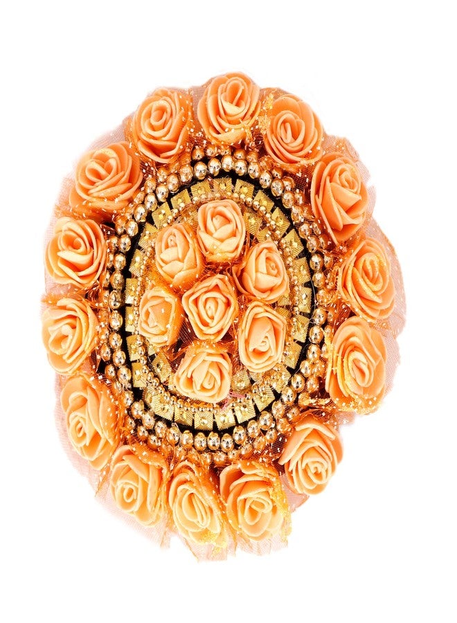 Honbon Artificial Bun Hair Accessories For Girls/Women, Orange, Medium - Image 1