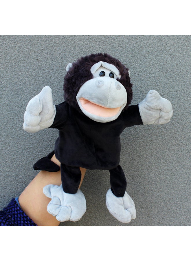 Full-body Hand Doll Toy Animal Gloves Doll Open Mouth Ventroll Doll Parent-child Interactive Performance Early Childhood Education-Color:Orangutan (open Mouth Composite Fabric)-Height:30cm Large Hand Puppet  - Image 1