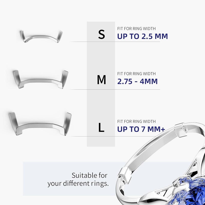 ELETIUO 9 Pack Filled Silver Metal Ring Guard,Invisible Ring Size Adjuster Set for Loose Rings,Ring Guard,Ring Sizer,Fit for Men and Women Rings - Image 4