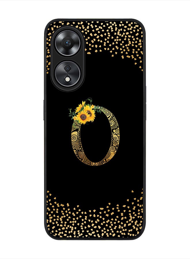 Stylizedd Cover for Oppo A78 5G /Oppo A58 5G Case , Rugged Black Slim fit Phone Cases Custom Monogram Initial Letter Mandala Floral Pattern Alphabet-O (Black) - Image 1
