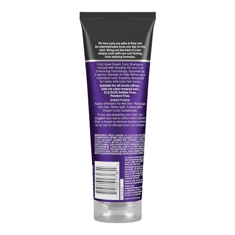 John Frieda Anti Frizz, Frizz Ease Dream Curls Shampoo, SLS/SLES Sulfate Free Shampoo for Curly Hair, Helps Control Frizz, with Curl Enhancing Technology, 8.45 Fluid Ounces - Image 4