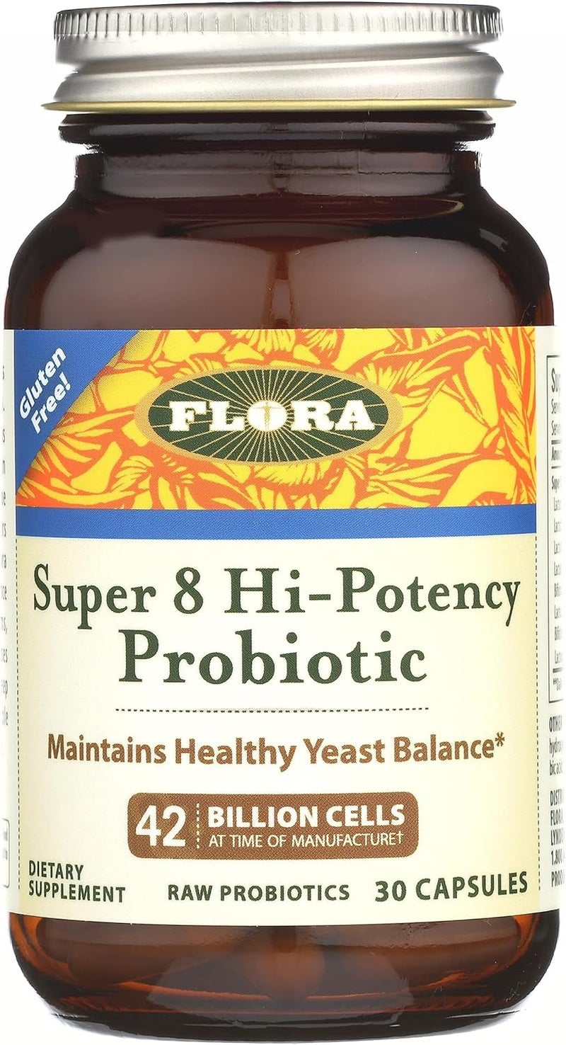 Flora Udo's Choice Super 8 Hi-Potency Probiotic - 30 Capsules with 42 Billion CFU for Digestive and Yeast Balance - Image 1