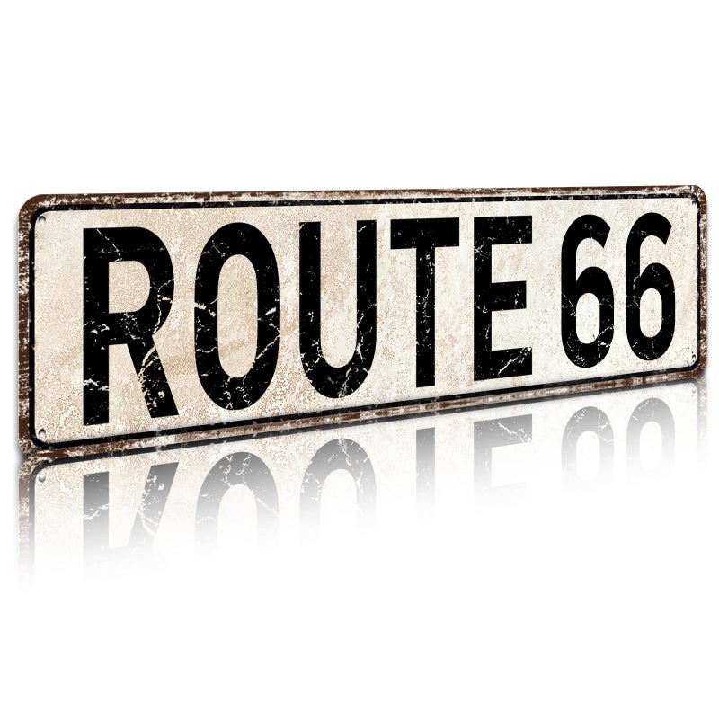 SOYAVE Route 66 Road Signs Vintage Room Decor Metal Sign Retro Road Sign  U.S. 66 High Way Road Tin Decor Sign for Home  Room & Garage Wall Decoration 4? 16 Inches - Image 1