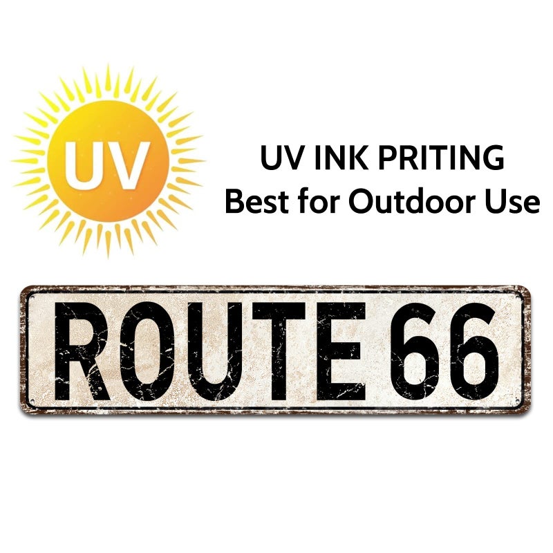 SOYAVE Route 66 Road Signs Vintage Room Decor Metal Sign Retro Road Sign  U.S. 66 High Way Road Tin Decor Sign for Home  Room & Garage Wall Decoration 4? 16 Inches - Image 4