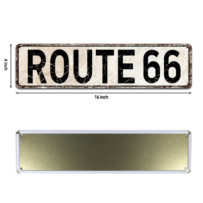 SOYAVE Route 66 Road Signs Vintage Room Decor Metal Sign Retro Road Sign  U.S. 66 High Way Road Tin Decor Sign for Home  Room & Garage Wall Decoration 4? 16 Inches - Image 2