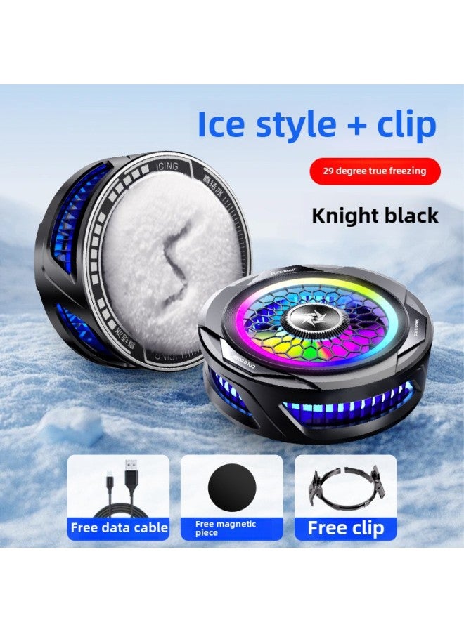 Mobile Phone Radiator SL25 Magnetic Back Clip Semiconductor Icing Artifact Electronic Competition Chicken Game Android Tablet Universal-Color:SL25 Black Icing [magnetic Clip]]  - Image 1