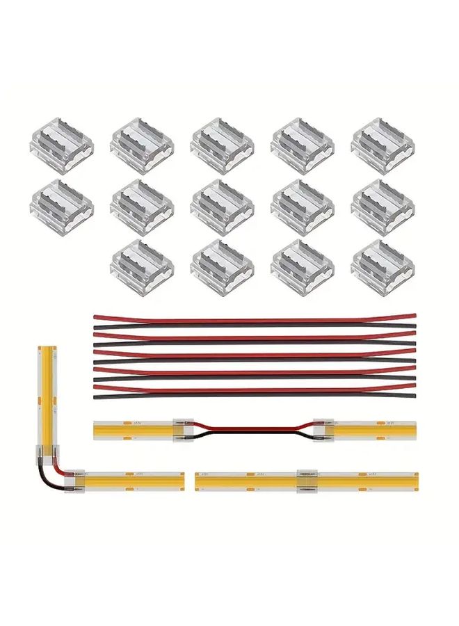 مجموعة موصلات COB LED 14 قطعة شفافة 10 مم ثنائية السن (2pin) - Image 1