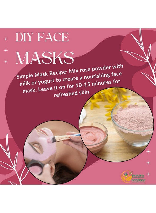 هيربس بوتيانيكا مسحوق بتلات الورد العضوي من هيربز بوتانيكا - مسحوق ورد طبيعي خالٍ من المواد الكيميائية لأقنعة الوجه والعناية بالبشرة ومستحضرات التجميل المنزلية والعلاج بالروائح والاستخدام في الطهي - 2 أونصة، بدون مواد حافظة أو ألوان مضافة - Image 3