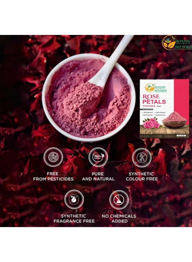 هيربس بوتيانيكا مسحوق بتلات الورد العضوي من هيربز بوتانيكا - مسحوق ورد طبيعي خالٍ من المواد الكيميائية لأقنعة الوجه والعناية بالبشرة ومستحضرات التجميل المنزلية والعلاج بالروائح والاستخدام في الطهي - 2 أونصة، بدون مواد حافظة أو ألوان مضافة - Image 4