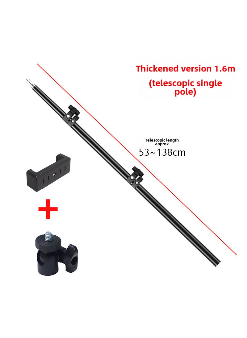 Generic Manufacturer Wholesale Photo Light Stand Streaming Tripod [telescopic horizontal bar] (thickened 1.6m with ball head and one-piece clip) 