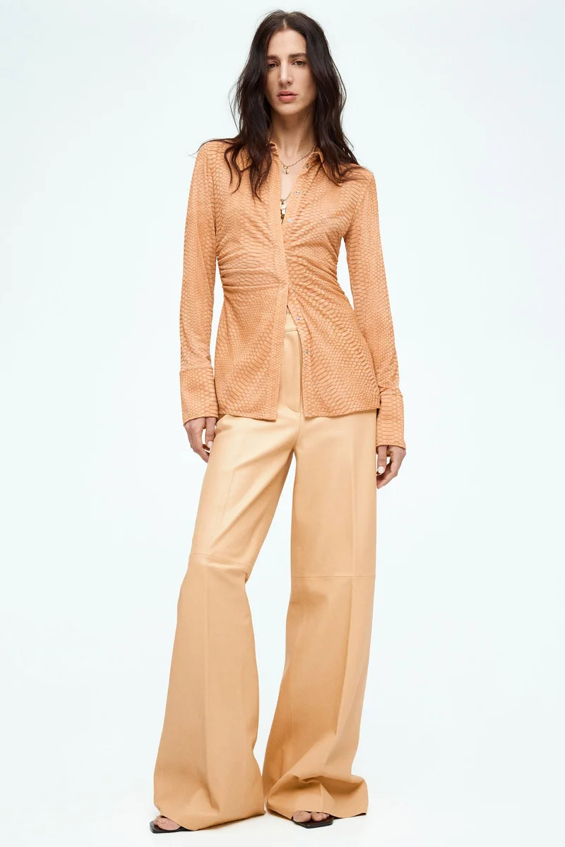 H&M Ruched mesh shirt