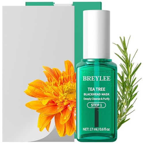 BREYLEE Blackhead Remover Mask, Tea Tree Oil Nose Pore Strips +100 papers, Puntos Negros, Peel Off Mask for Nose and Face, Pore Cleanser Purifying, Brush Desigh - Image 1