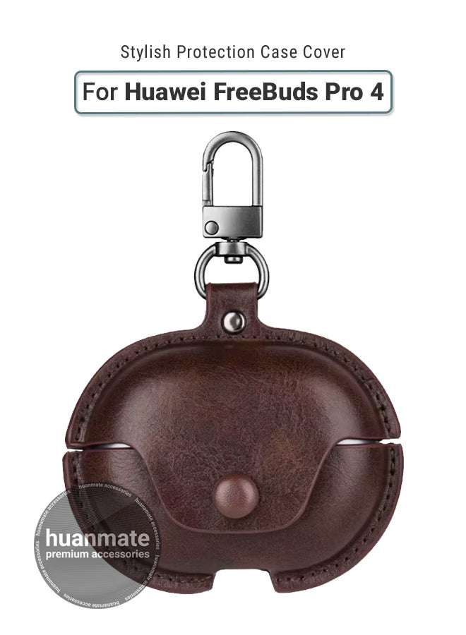 huanmate Huawei FreeBuds Pro 4 Shockproof Protection Case Cover - Dark Brown - Lightweight, Stylish Design, Accurate Cut-outs - Easy to Install & Remove - Durable Shield for Your Huawei FreeBuds Pro 4 - Image 1