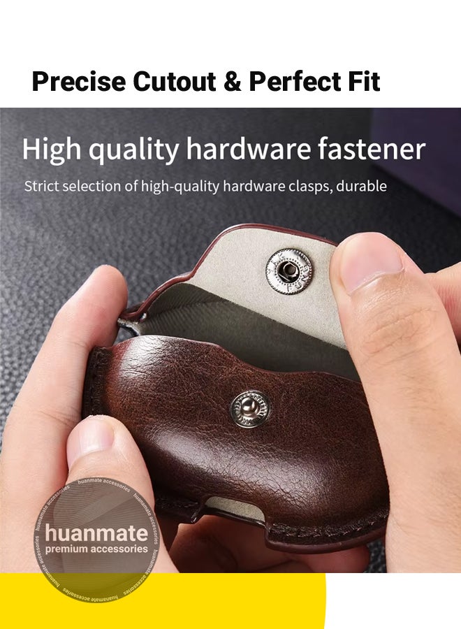huanmate Huawei FreeBuds Pro 4 Shockproof Protection Case Cover - Dark Brown - Lightweight, Stylish Design, Accurate Cut-outs - Easy to Install & Remove - Durable Shield for Your Huawei FreeBuds Pro 4 - Image 2