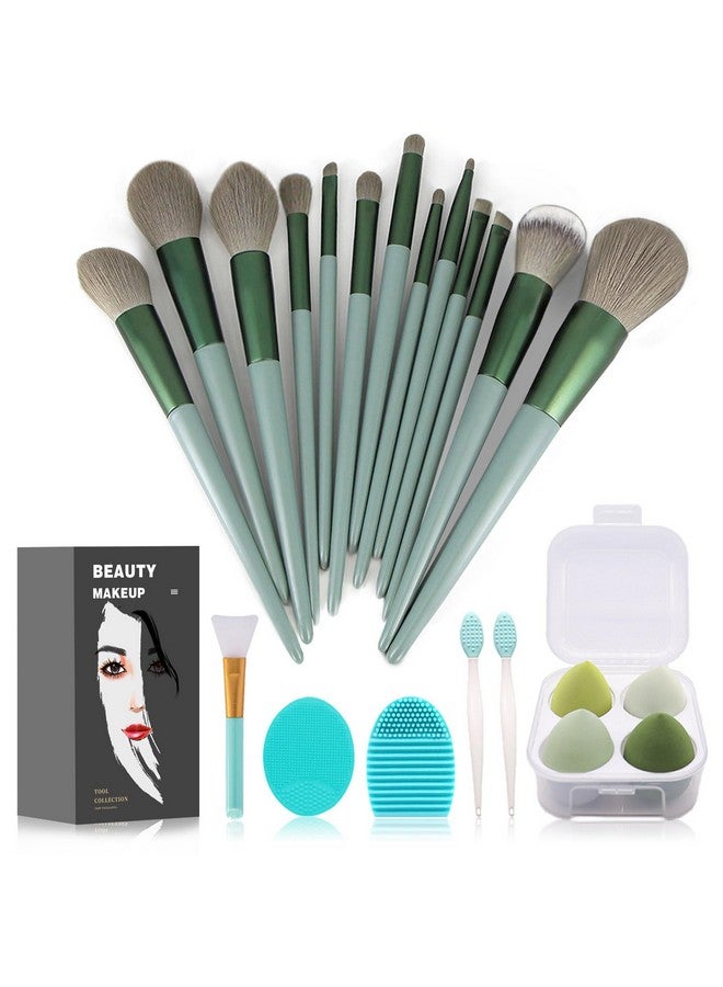 Koccido Makeup Brushes 22 Pcs Makeup Kit,Foundation Brush Eyeshadow Brush Make Up Brushes Set (Green, 22 Piece Set) - Image 1