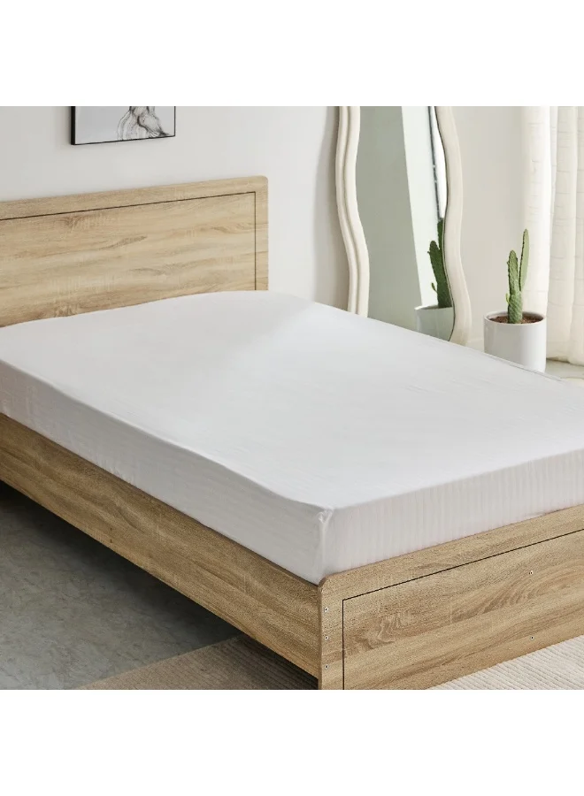 Home Box Hamilton Striped Satin Cotton Single Fitted Sheet 200 x 36 x 90 cm