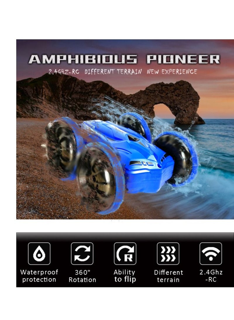GOLD MANTIS Amphibious Stunt Electric Double-sided Drift Remote Control Car 360 Degree Waterway Amphibious Stunt Car High-speed Racing Summer Beach Crawler Toy Car - Image 2