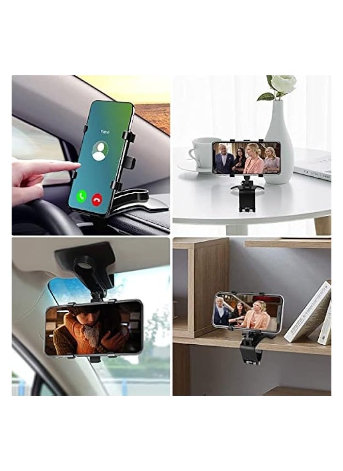 erorex Car Phone Holder, Mount Dashboard Phone Car Holder 360 Degree Rotation Cell Phone Holder for Car Clip Mount 3-in-1 Multi-Function Phone Car Mount Suitable for 4-7 Inches Smartphones  - Image 5