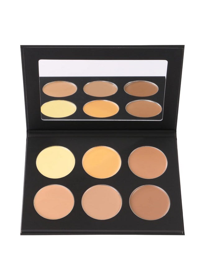 Vodisa - 6 Colour Makeup Contour Palettecreamy Concealer Kitprofessional Blemish Face Conceal Correct Contouring Highlighter Palletbase Foundation Beauty Cream Make Up Concealer Palette (01 Light) - Image 1
