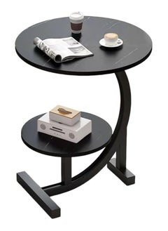DubaiGallery Round Coffee Table Sturdy Narrow Sofa Side Table End Tables for Living Room Bedroom  - Image 1