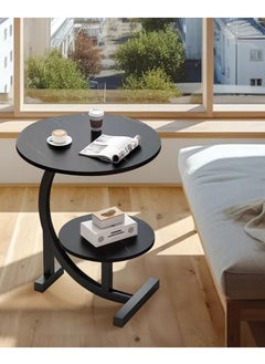 DubaiGallery Round Coffee Table Sturdy Narrow Sofa Side Table End Tables for Living Room Bedroom  - Image 2