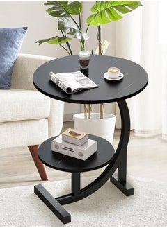DubaiGallery Round Coffee Table Sturdy Narrow Sofa Side Table End Tables for Living Room Bedroom  - Image 3