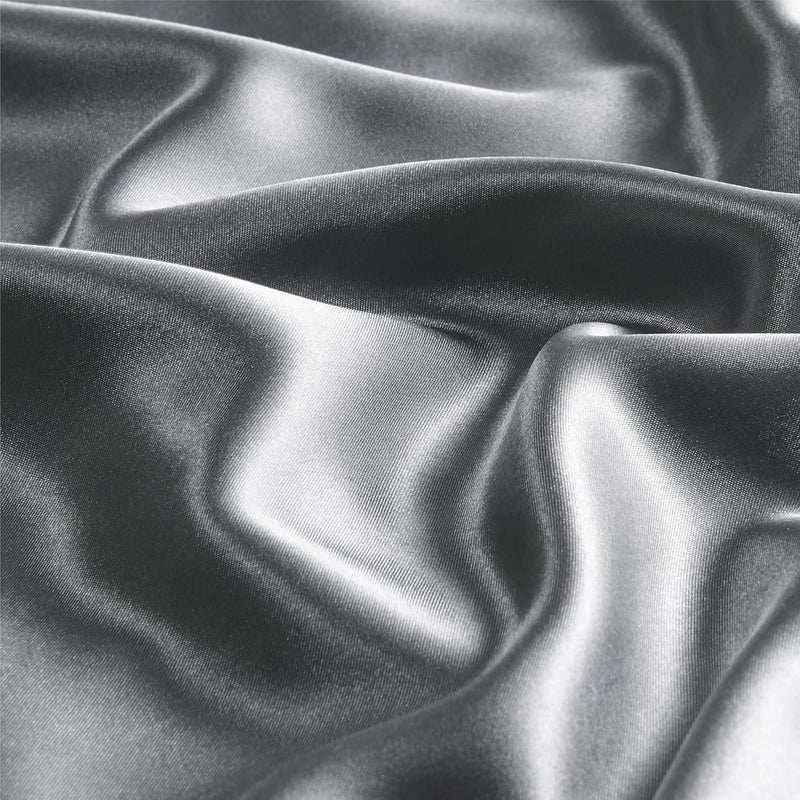 Satin Pillowcase with Zipper 4 Pack, Dark Grey Pillow Cases Standard Size, Super Soft and Cooling Similar to Silk Pillow Cases, Gift for Women Men(20x26 Inches) - Image 3