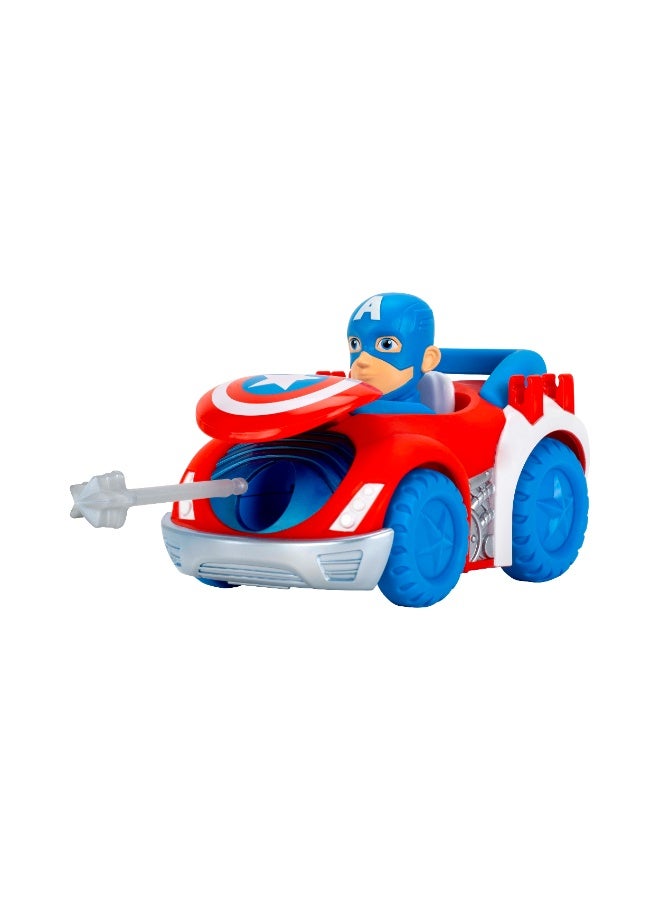 MARVEL Spidey N Friends Web Dart Zoomer Play Vehicle - Captain America | Marvel | Spiderman | Toy Vehicle | Toy Car | Collectible Toys | Encourages Imaginative Play & Motor Skills Development | Gift for Kids & Toddlers - Image 3