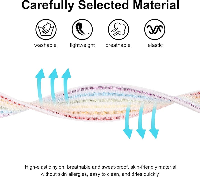 Yiurcy AirTag Bracelet for Kids, Apple Air Tag Protective Cover with Nylon Wristband, Anti Lost GPS Trackers Case Cover Elastic Watch Band for Toddlers Girls Boys Elders (Light Rainbow) - Image 2