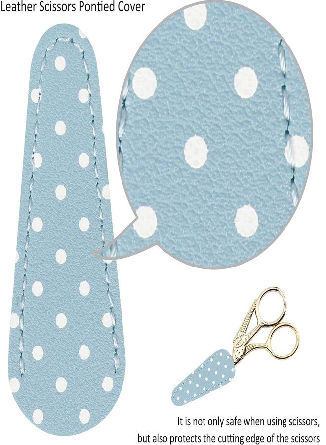 BIHRTC Small Craft 4.5Inch Embroidery Scissors with Artificial Leather Cover Stainless Steel Tip Bird Stork Scissors Shears for Sewing Crochet Embroidery Paper Art Work - Image 4