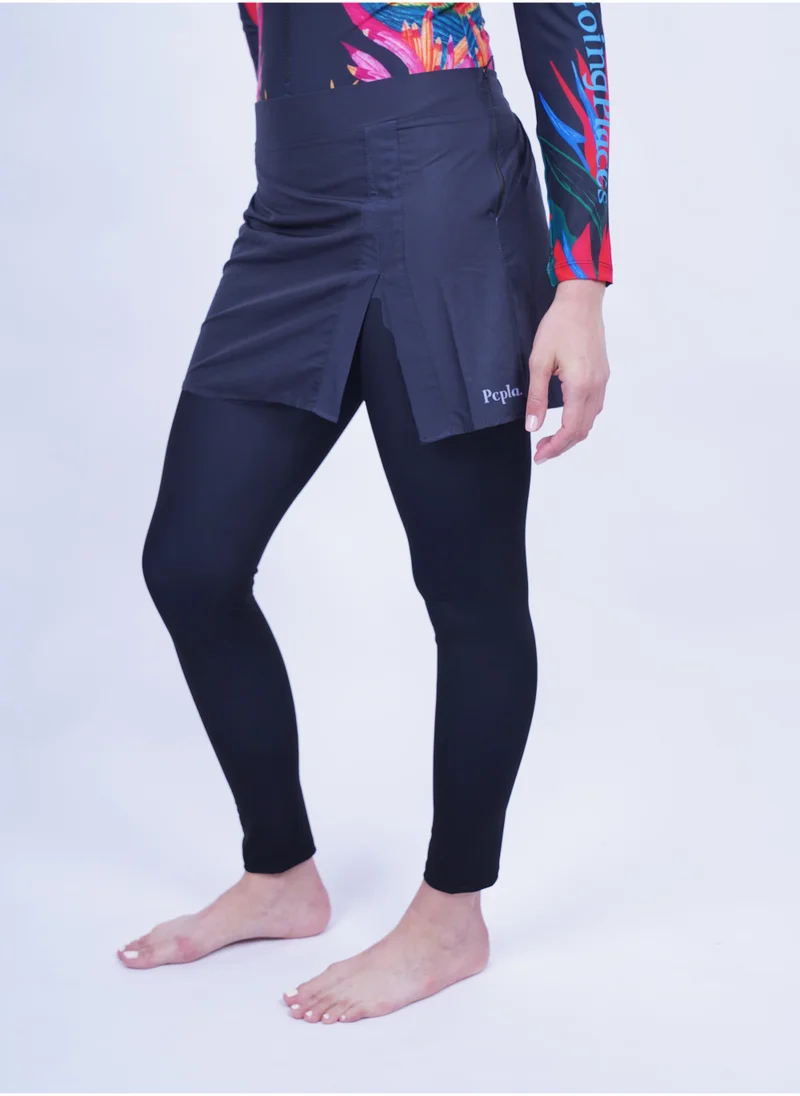 Pepla Charcoal Black Swim Leggings - Swimwear