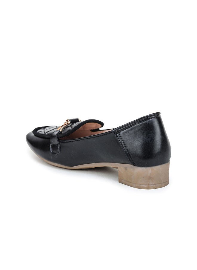 She Zone Black Lightweight Loafers for Women - Image 3