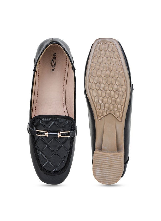 She Zone Black Lightweight Loafers for Women - Image 5