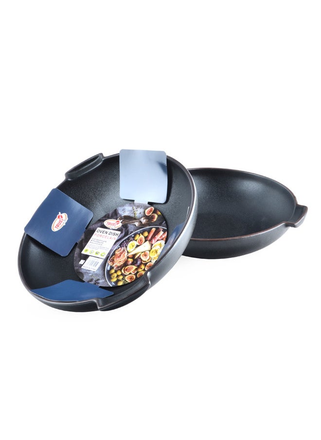 Trust 2-Piece Deep Porcelain Baking Dish With Handles 13.5 Inch 34.4x30.6x8CM Matt Black  - Image 3