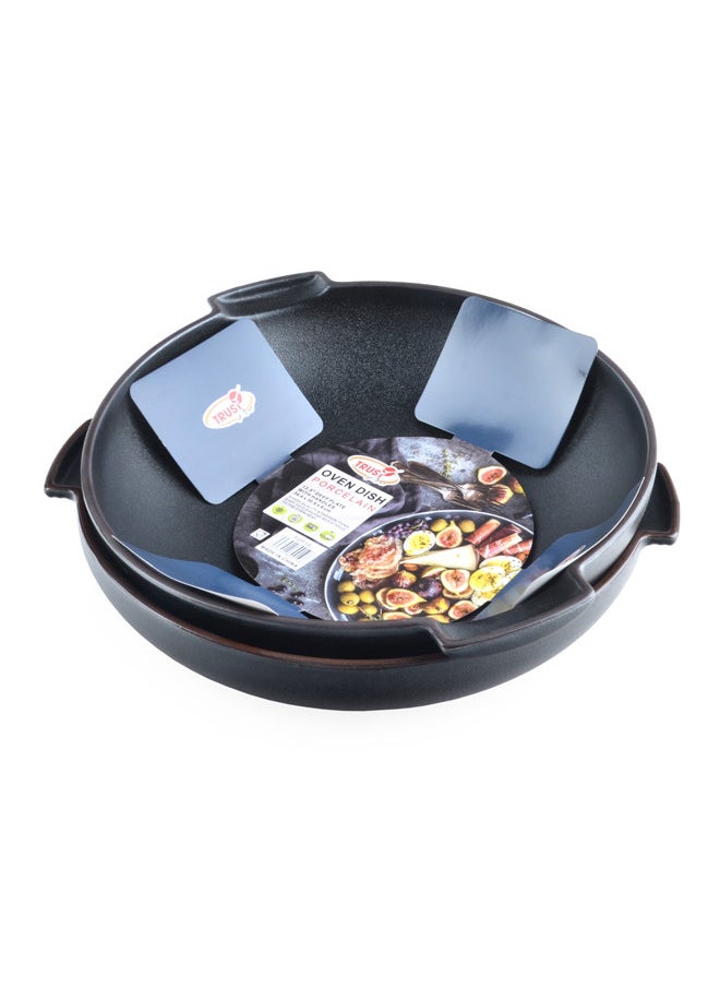 Trust 2-Piece Deep Porcelain Baking Dish With Handles 13.5 Inch 34.4x30.6x8CM Matt Black  - Image 2