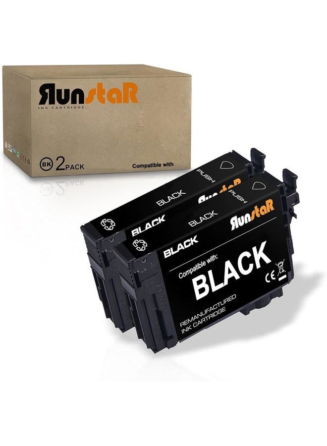 Run Star 2 Pack 220XL Black Remanufactured Ink Cartridge Replacement for Epson 220XL T220XL T220XL120 for Epson Workforce WF-2760 2750 2660 2650 2630 Expression Home XP-320 420 424 Printer (2 Black) - Image 1