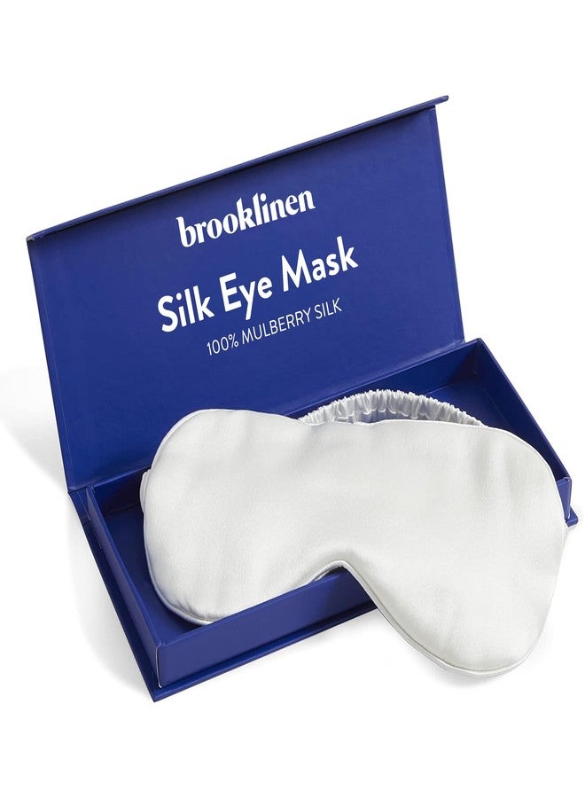 Brooklinen Silk Eye Mask for Sleeping – Ivory, 100% Mulberry Silk Sleep Mask with Soft Elastic Strap, Machine Washable, Breathable & Cool-to-The-Touch – Ideal for Sleeping & Traveling - Image 1