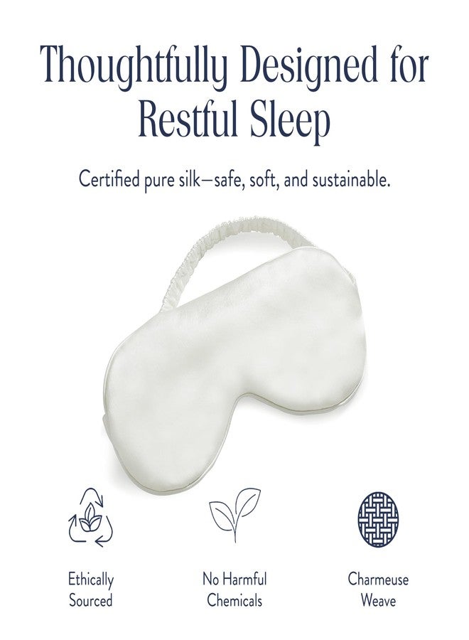 Brooklinen Silk Eye Mask for Sleeping – Ivory, 100% Mulberry Silk Sleep Mask with Soft Elastic Strap, Machine Washable, Breathable & Cool-to-The-Touch – Ideal for Sleeping & Traveling - Image 3