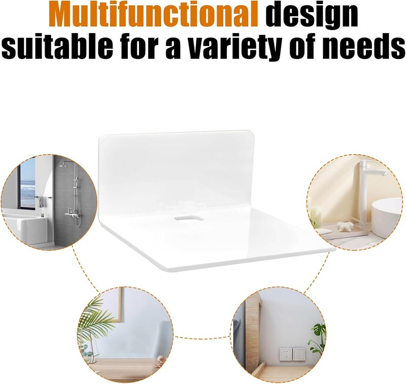 TPGP Sporgo Set of 4 White Acrylic Wall Shelves - No Drilling Required - Image 5