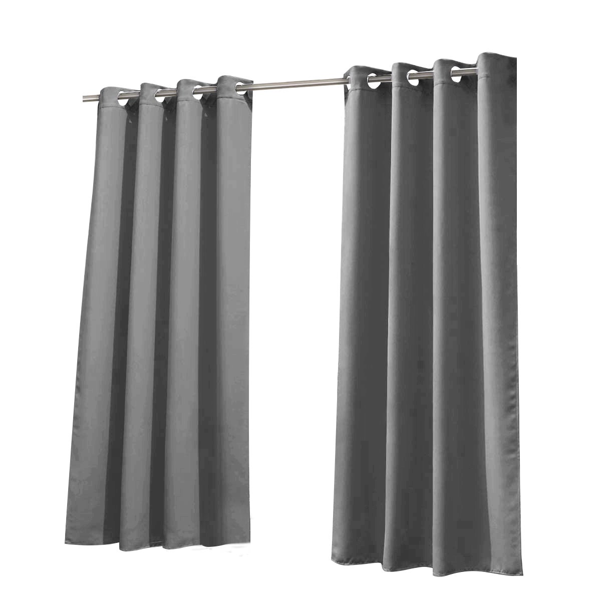 Blackout Curtain 132cm * 164cm Grey 100% Polyester Durable Waterproof Curtain - UV Blocking Privacy Protection Anti UV Curtain for Indoor Outdoor Living Room Bedroom Patio Balcony
