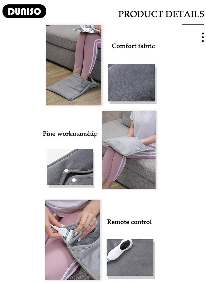 DUNISO Heated Foot Warmer,Foot Warmer Pad Soft Winter Feet Warmer Foot Heating Pad Heated Foot Warmer for Men and Women with Cold Feet Electric Heating Pad for Home Office Soft and Breathable Perfect Relaxation Gift  - Image 2