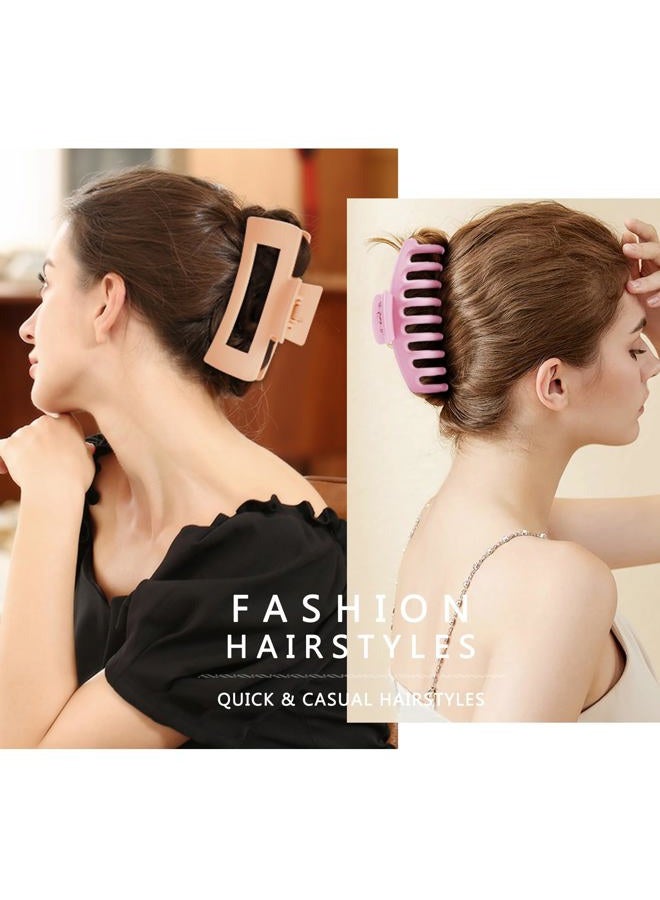 TOCESS 8 Pack Big Hair Claw Clips for Women Large Claw Clip for Thin Thick Curly Hair 90's Strong Hold 4.33 Inch Nonslip Matte Jumbo Hair Clips (8 Pcs) - Image 4
