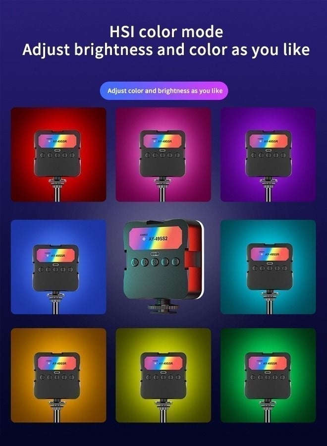 Egg Portable RGB Video Light Fill Light 0-360 Full Color Video Light Dimmable 180 Degree Front and Rear Adjustment Angle for Photography,Video Conference,TikTok - Image 4