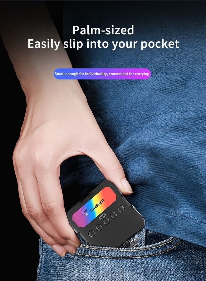 إج ضوء فيديو RGB محمول يملأ الضوء 0-360 لون كامل ضوء فيديو قابل للتعتيم 180 درجة زاوية ضبط أمامية وخلفية للتصوير الفوتوغرافي ومؤتمرات الفيديو وTikTok - Image 5