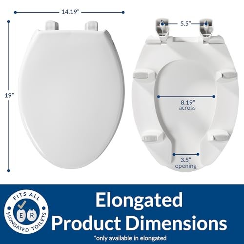 Bemis Steadfast 3" Raised Toilet Seat with Open-Front, Hinges that Never Loosen, Elongated - Image 5