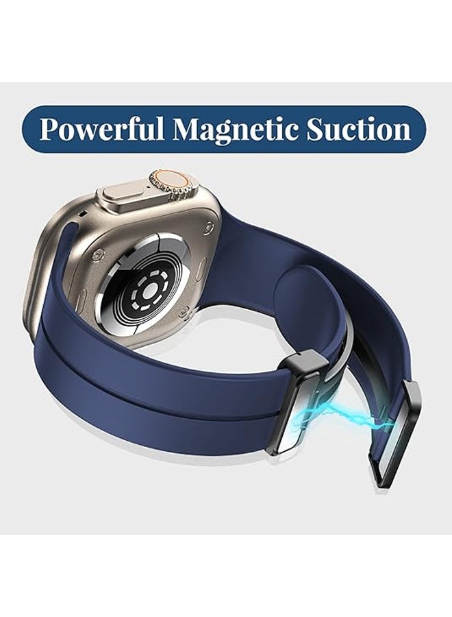 PULUZ 2pcs Magnetic for Apple Watch Band 42/44/45/49mm  Women men,Silicone Sport Strap Replacement WristBands - Image 5